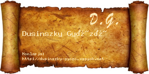 Dusinszky Győző névjegykártya