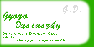 gyozo dusinszky business card
