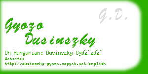 gyozo dusinszky business card